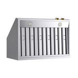 36 in. 900 1200 CFM Ducted Under Cabinet Range Hood in Stainless Steel with Gold Accents and Digital Controls