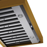 36 in. KUCHT 600 CFM Wall Mounted Range Hood in Stainless Steel with Gold Accents