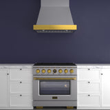 36 in. 5.2 cu. ft. 6 Burners Dual Fuel Range for Propane Gas in Stainless Steel with Kucht Horus Thermostat