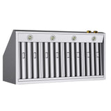 48 in. 900 1200 CFM Ducted Under Cabinet Range Hood in Stainless Steel with Gold Accents and Digital Controls