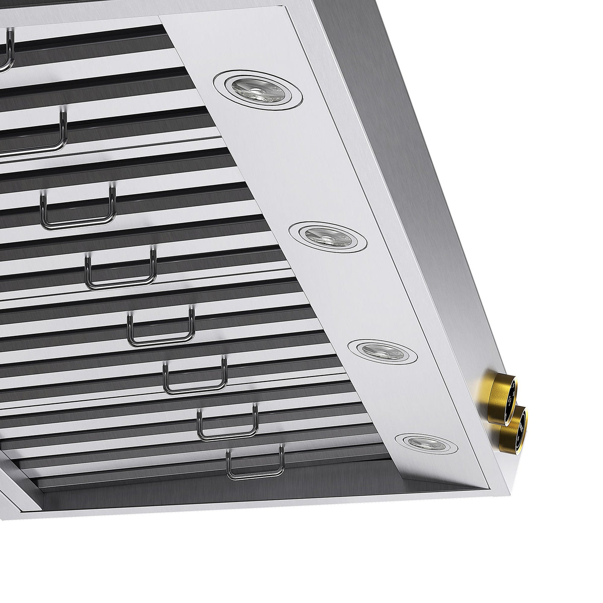 48 in. 900 1200 CFM Ducted Under Cabinet Range Hood in Stainless Steel with Gold Accents and Digital Controls