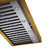 48 in. KUCHT 600 CFM Wall Mounted Range Hood in Stainless Steel with Gold Accents