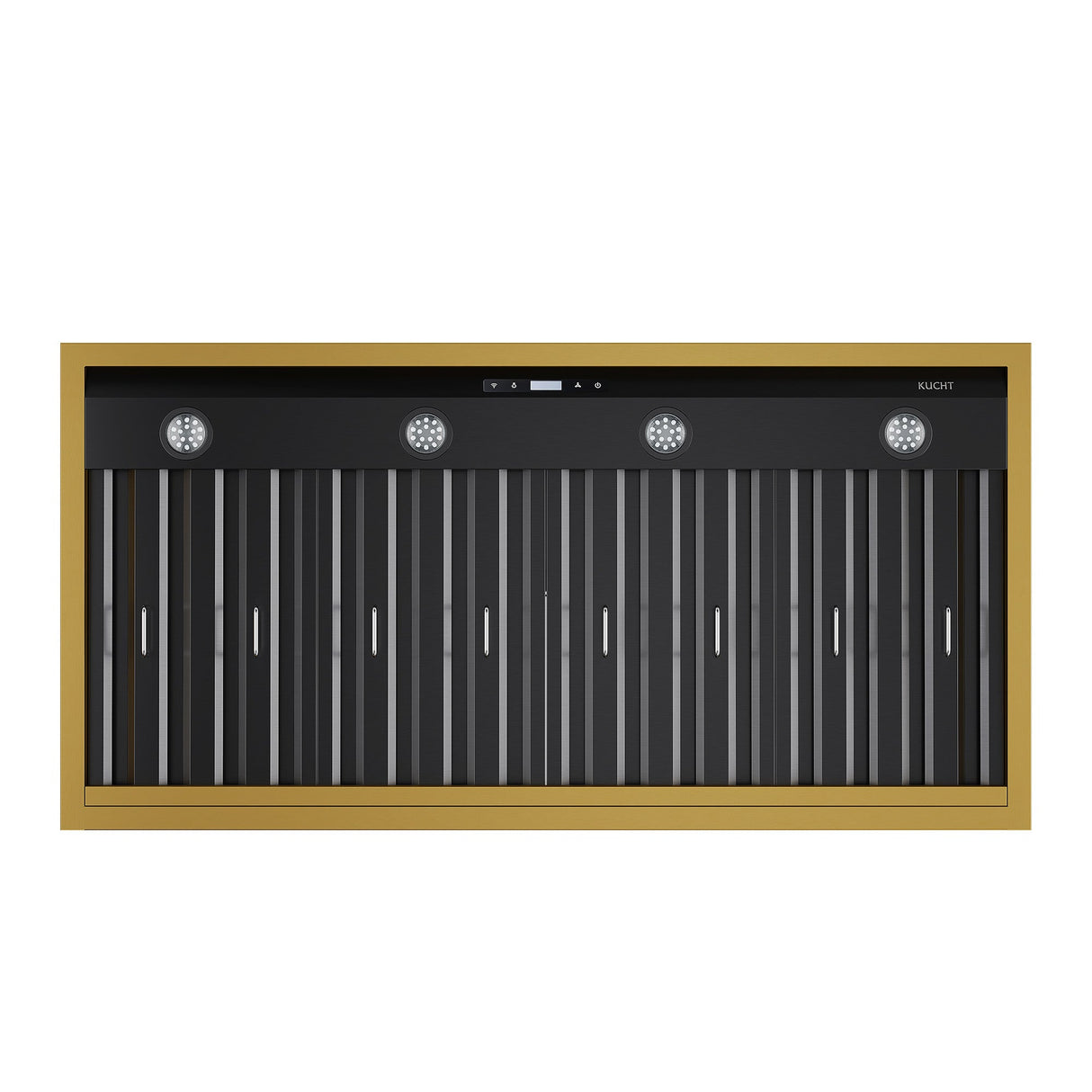48 in. KUCHT 600 CFM Wall Mounted Range Hood in Titanium Stainless Steel with Gold Accents