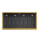 48 in. KUCHT 600 CFM Wall Mounted Range Hood in Titanium Stainless Steel with Gold Accents