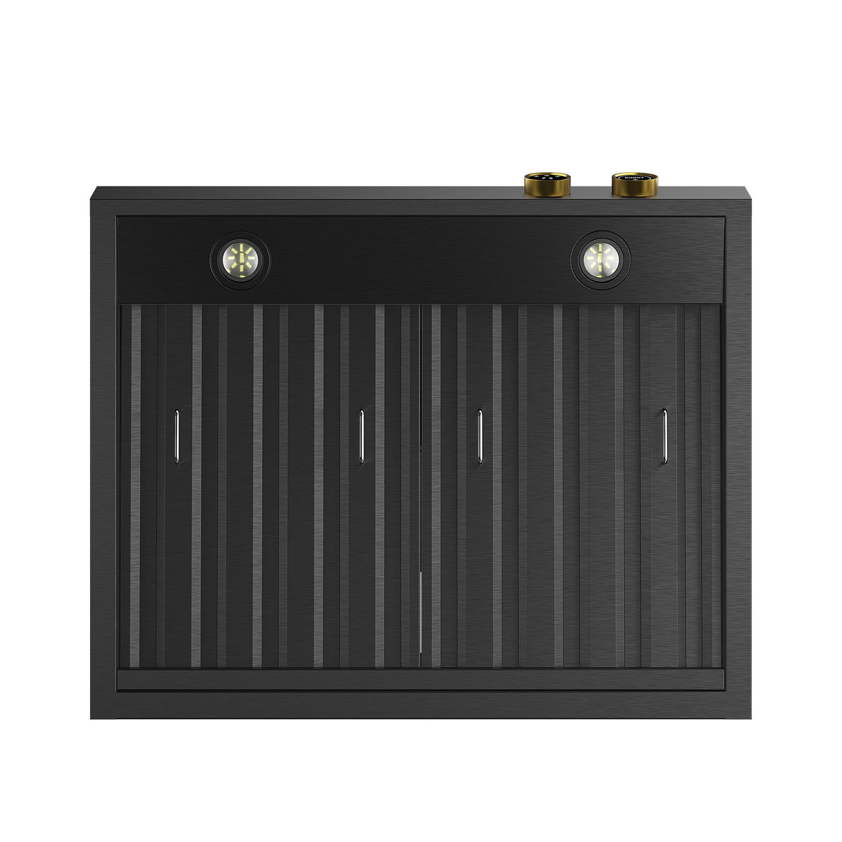 30 in. 900 1200 CFM Ducted Wall Mount Range Hood in Titanium Stainless Steel with Gold Accents and Digital Controls
