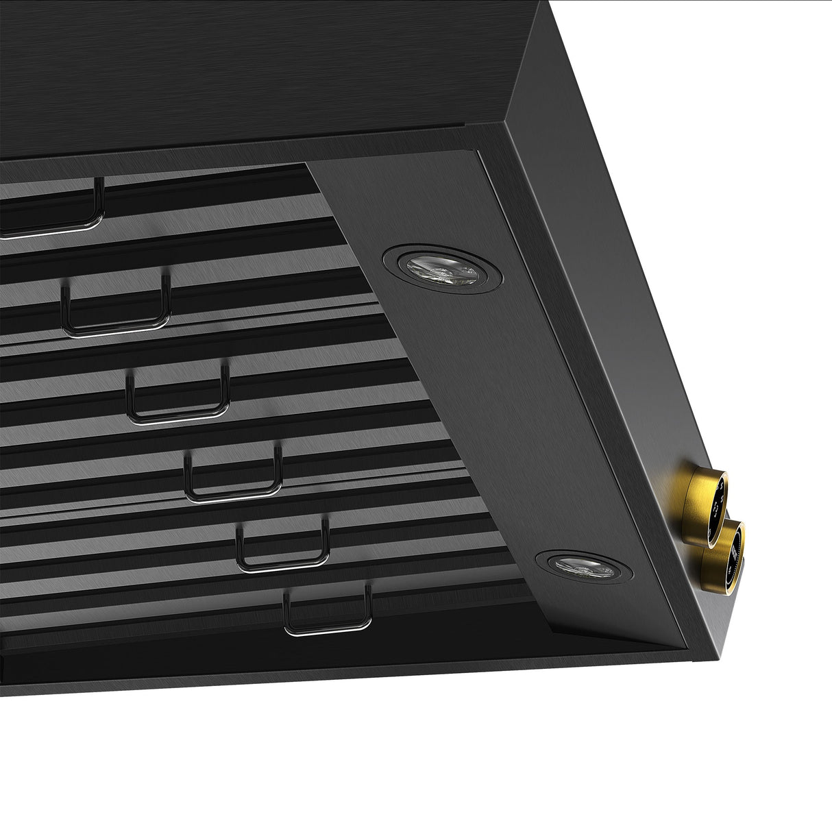 36 in. 900 1200 CFM Ducted Under Cabinet Range Hood in Titanium Stainless Steel with Gold Accents and Digital Controls