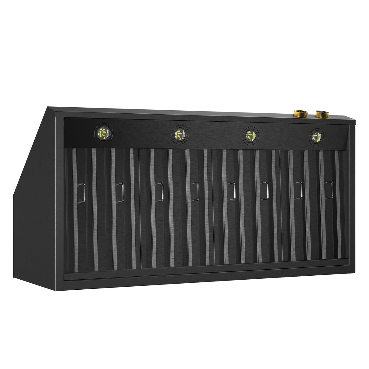 48 in. 900 1200 CFM Ducted Wall Mount Range Hood in Titanium Stainless Steel with Gold Accents and Digital Controls