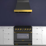 36 in. 5.2 cu. ft. 6 Burners Dual Fuel Range for Natural Gas in Stainless Steel with Kucht Horus Thermostat