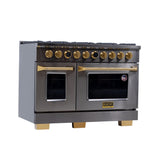 48 in. 6.7 cu. ft. 8 Burners Dual Fuel Range for Propane Gas in Stainless Steel with Kucht Horus Thermostat