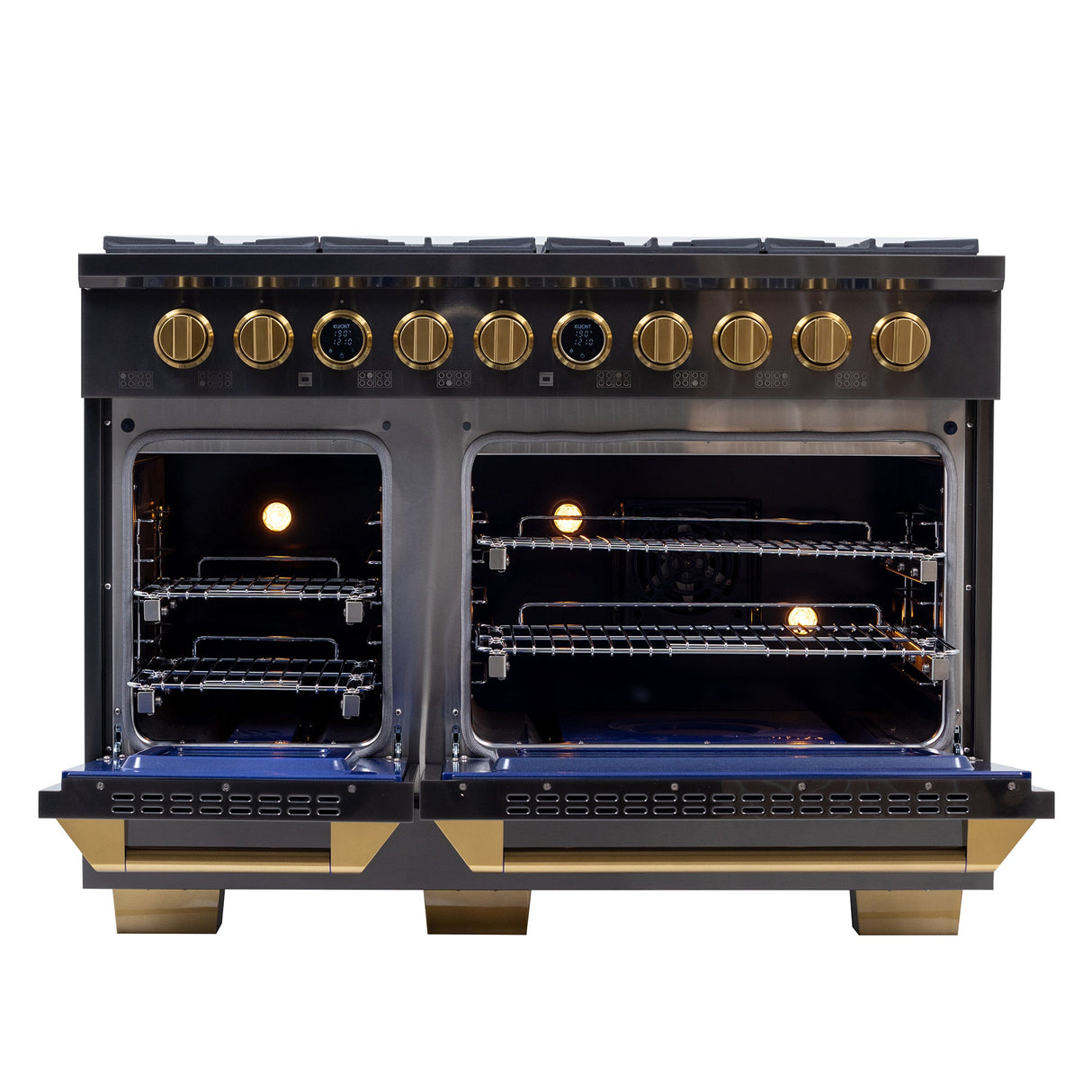 48 in. 6.7 cu. ft. 8 Burners Dual Fuel Range for Propane Gas in Stainless Steel with Kucht Horus Thermostat