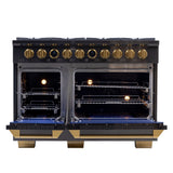 48 in. 6.7 cu. ft. 8 Burners Dual Fuel Range for Propane Gas in Stainless Steel with Kucht Horus Thermostat