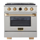 30 in. 4.2 cu. ft. 4 Burners Dual Fuel Range for Propane Gas in Stainless Steel with Kucht Horus Thermostat