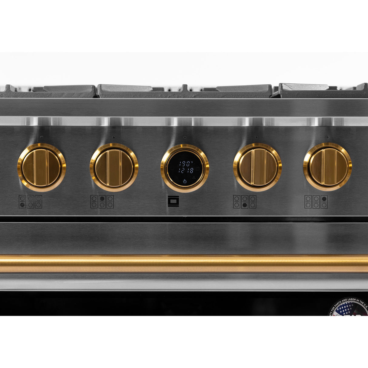 36 in. 5.2 cu. ft. 6 Burners Dual Fuel Range for Propane Gas in Stainless Steel with Kucht Horus Thermostat