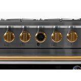 36 in. 5.2 cu. ft. 6 Burners Dual Fuel Range for Natural Gas in Stainless Steel with Kucht Horus Thermostat