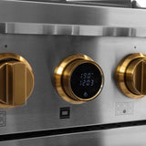 30 in. 4.2 cu. ft. 4 Burners Dual Fuel Range for Natural Gas in Stainless Steel with Kucht Horus Thermostat
