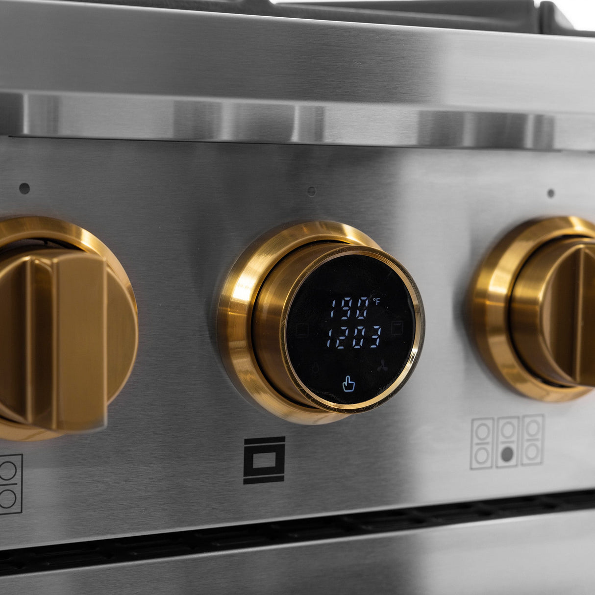 30 in. 4.2 cu. ft. 4 Burners Dual Fuel Range for Propane Gas in Stainless Steel with Kucht Horus Thermostat