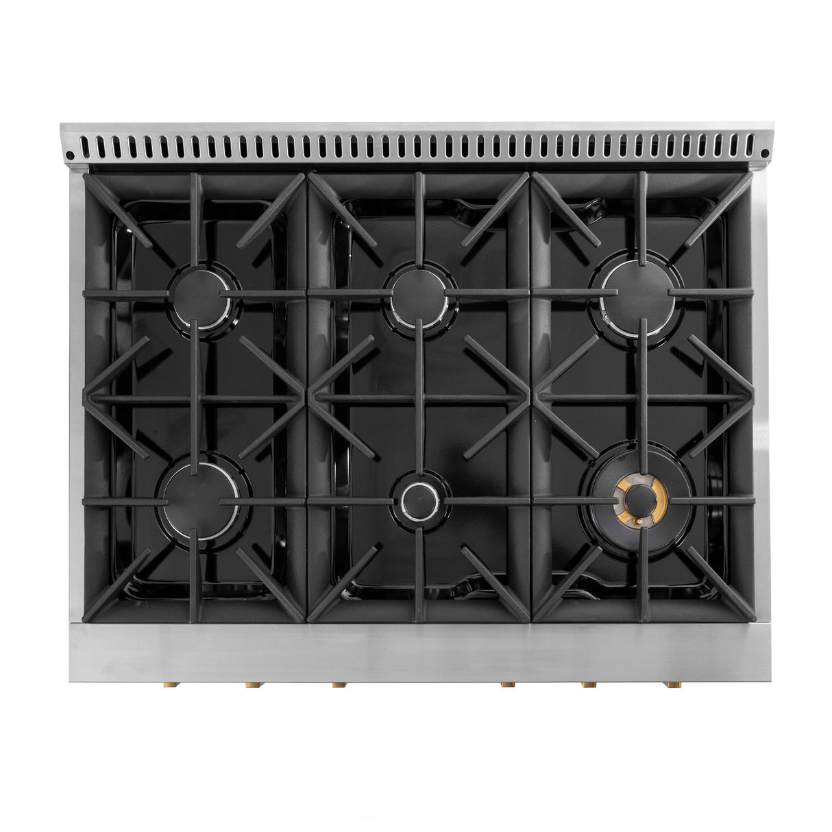 36 in. 5.2 cu. ft. 6 Burners Dual Fuel Range for Propane Gas in Stainless Steel with Kucht Horus Thermostat