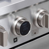 36 in. 5.2 cu. ft. 6 Burners Dual Fuel Range for Propane Gas in Stainless Steel with Kucht Horus Thermostat