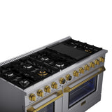 60 in. 8.4 cu. ft. 8 Burners Dual Fuel Range for Propane Gas in Stainless Steel with Kucht Horus Thermostat