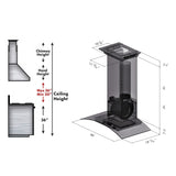 ZLINE 36" Convertible Vent Wall Mount Range Hood in Stainless Steel & Glass with Crown Molding (KZCRN-36)