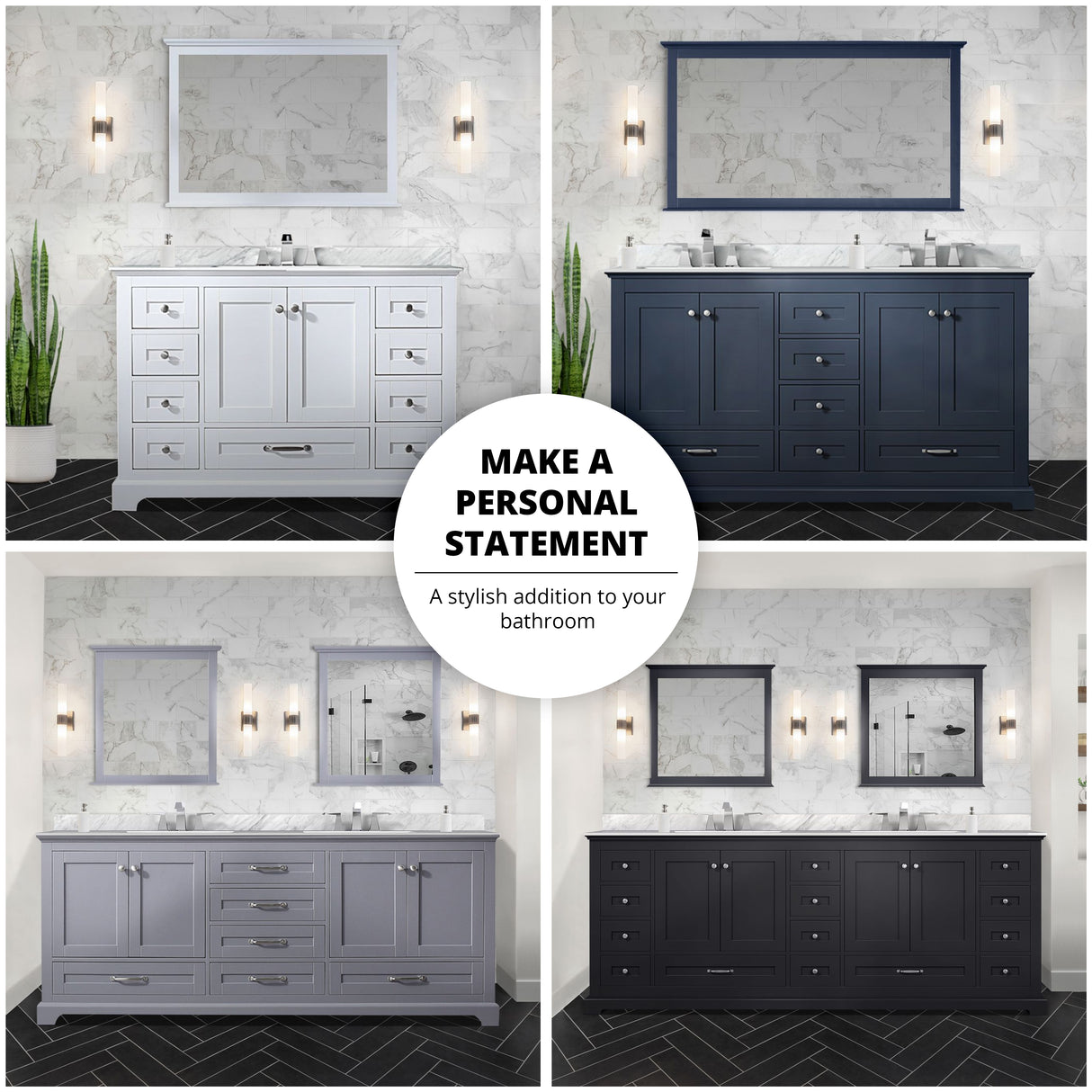 Dukes 48 in. W x 22 in. D Dark Grey Double Bath Vanity