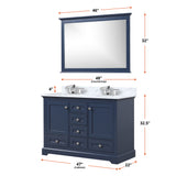 Dukes 48 in. W x 22 in. D Navy Blue Double Bath Vanity