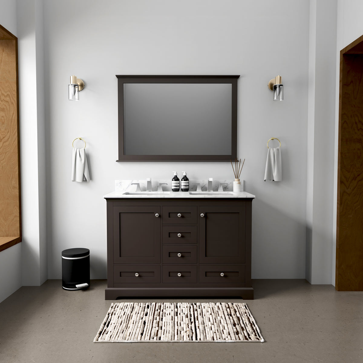 Dukes 48 in. W x 22 in. D Espresso Double Bath Vanity