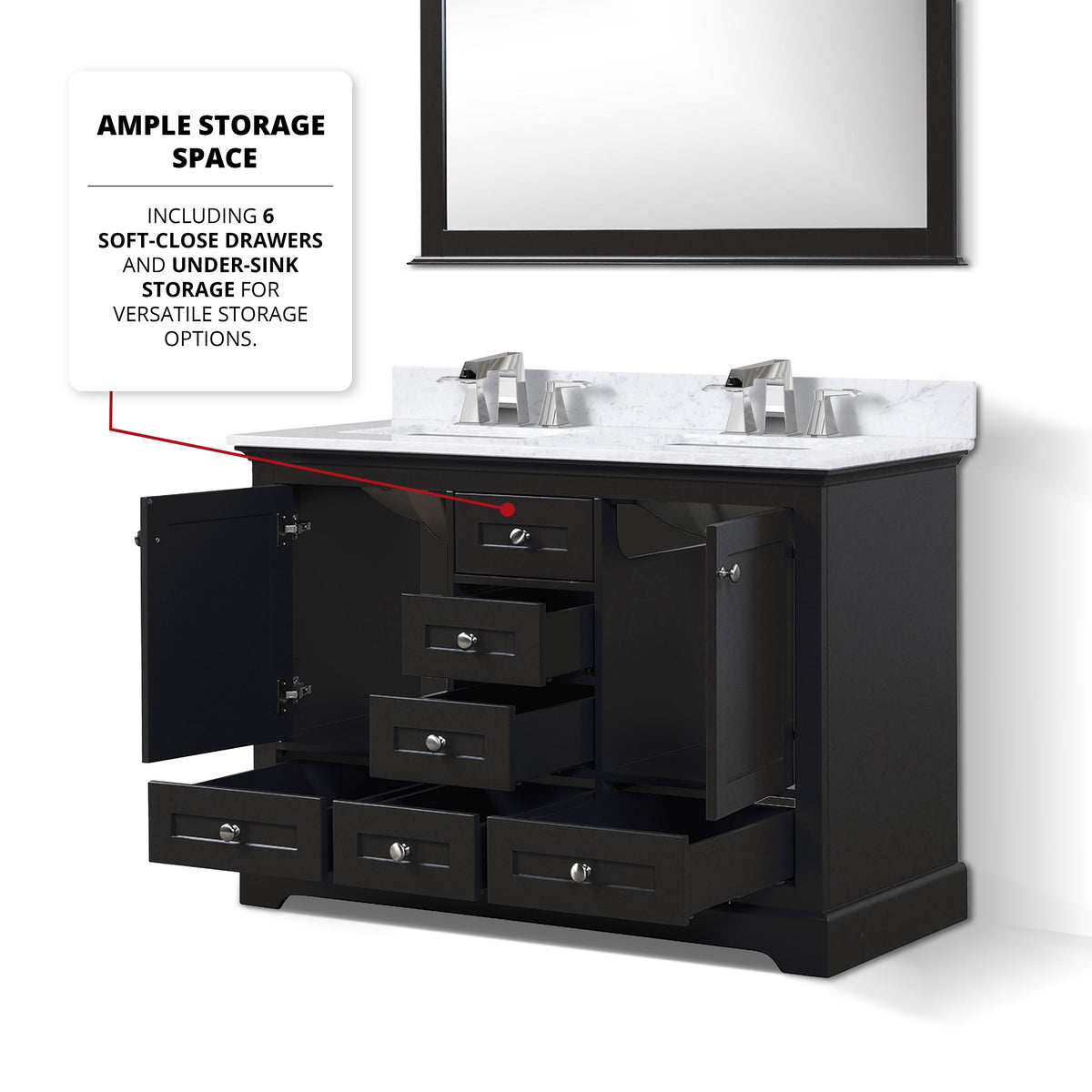 Dukes 48 in. W x 22 in. D Espresso Double Bath Vanity