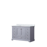 Dukes 48 in. Freestanding Bathroom Vanity with White Carrara Marble Top, White Square Sink