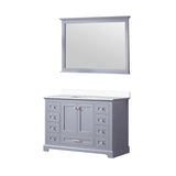 Dukes 48" Dark Grey Single Vanity, White Quartz Top, White Square Sink and 46" Mirror