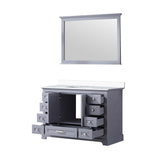 Dukes 48" Dark Grey Single Vanity, White Quartz Top, White Square Sink and 46" Mirror