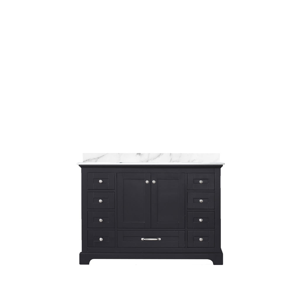 Dukes 48 in. Bathroom Freestanding Bathroom Vanity With Undermount Ceramic Sink with White Carrara Marble Top