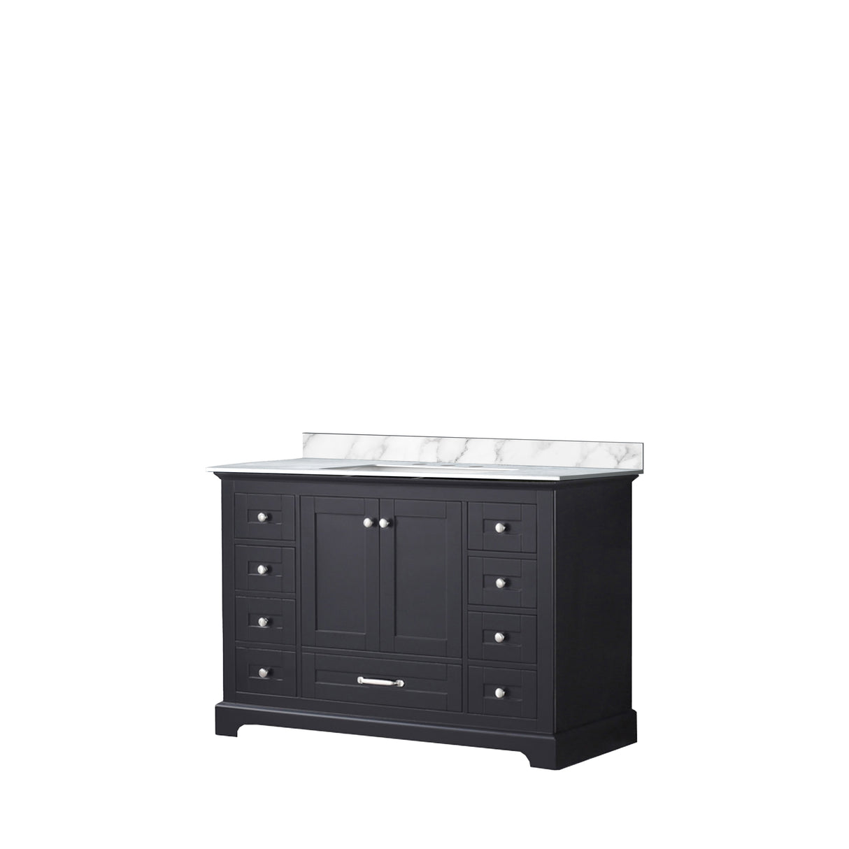 Dukes 48 in. Bathroom Freestanding Bathroom Vanity With Undermount Ceramic Sink with White Carrara Marble Top