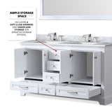 Dukes 60 in. Bathroom Freestanding Bathroom Vanity With Undermount Ceramic Sink with White Carrara Marble Top