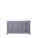 Dukes 60 in. Freestanding Bathroom Vanity with White Quartz Top, White Square Sink