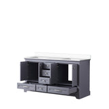 Dukes 60 in. Freestanding Bathroom Vanity with White Quartz Top, White Square Sink