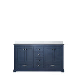 Dukes 60 in. Freestanding Bathroom Vanity with White Quartz Top, White Square Sink