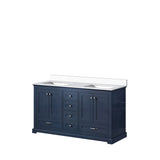 Dukes 60 in. Freestanding Bathroom Vanity with White Quartz Top, White Square Sink
