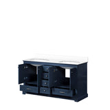 Dukes 60 in. Freestanding Bathroom Vanity with White Quartz Top, White Square Sink