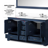 Dukes 60 in. Freestanding Bathroom Vanity with White Quartz Top, White Square Sink