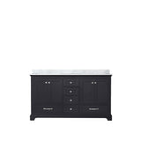 Dukes 60 in. Bathroom Freestanding Bathroom Vanity With Undermount Ceramic Sink with White Carrara Marble Top