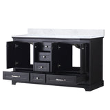 Dukes 60 in. Bathroom Freestanding Bathroom Vanity With Undermount Ceramic Sink with White Carrara Marble Top