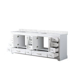 Dukes 84 in. Bathroom Freestanding Bathroom Vanity With Undermount Ceramic Sink with White Carrara Marble Top