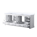 Dukes 84 in. Freestanding Bathroom Vanity with White Quartz Top, White Square Sink