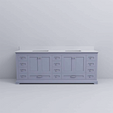 Dukes 84 in. Freestanding Bathroom Vanity with White Quartz Top, White Square Sink