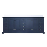Dukes 84 in. Freestanding Bathroom Vanity with White Quartz Top, White Square Sink