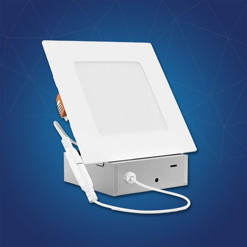 6 inch Square LED Recessed Lighting with Junction Box, 12W, 900LM, Dimmable, Damp Location, ETL & Energy Star Listed LED Downlight