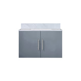 Geneva 30 in. Bathroom Floating Bathroom Vanity With Undermount Ceramic Sink With White Carrara Marble Top