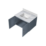 Geneva 30 in. Bathroom Floating Bathroom Vanity With Undermount Ceramic Sink With White Carrara Marble Top