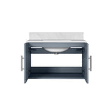 Geneva 30 in. Bathroom Floating Bathroom Vanity With Undermount Ceramic Sink With White Carrara Marble Top